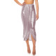 Fashion Night Shine Draped Gathered Midi Skirt Liquid Metallic Plus Size Skirts Sexy High Waist Bodycon Skirts Womens Streetwear