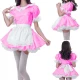 Patent PVC Sweet Kawaii Maid Dress for Crossdresser Sissy Servant Cosplay Uniform A-line Pleated Mini Dress with Apron S-7XL
