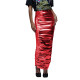 Nightclub Sexy Folds Long Pencil Skirts Sexy Laides Slim Fit Ankle-length Skirts for Rave Party Costume High Waist Chic Skirts