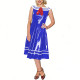 Vintage Sailor Dress for Women Glossy Leather PVC Sleeveless Midi Swing Dress with White Striped Collar Themed Parties Events