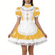 Shiny PVC French Puff Sleeve Maid Dress Sissy Bow Crossdresser A-line Lolita Cosplay Wetlook Lace Ruffle Apron Anime Mini Dress