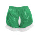 Halloween Knicker Lace Trim Shiny PVC Wetlook Open Crotch Cosplay Briefs Costume High Waist Party Ruffled Clubwear Crossdresser