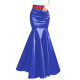 Womens Shiny PVC Mermaid Maxi Skirt Fashion High Waist Bodycon Flared Hem Skirt Wet Look Sheath Long Ruffles Skirts Clubwear