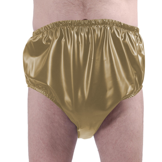 PU Matte Leather Underpants Adult Mens Sexy Panties Elastic Waistband Briefs Male Solid Color Club Underwear Exotic Lingerie 7XL