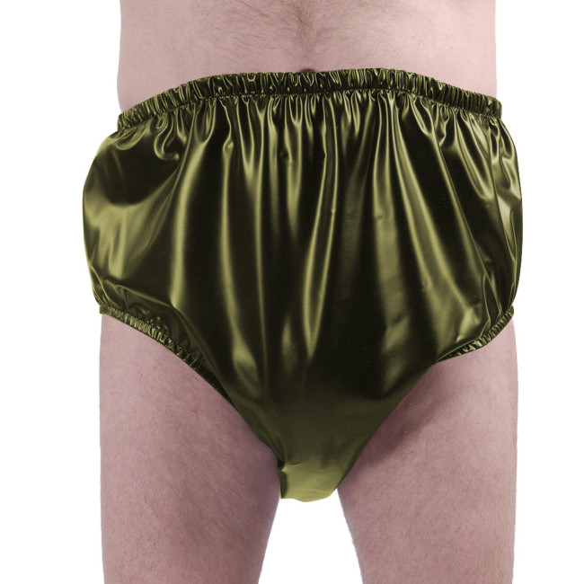 PU Matte Leather Underpants Adult Mens Sexy Panties Elastic Waistband Briefs Male Solid Color Club Underwear Exotic Lingerie 7XL