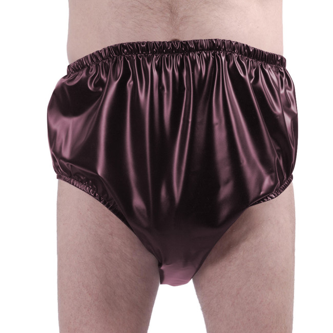 PU Matte Leather Underpants Adult Mens Sexy Panties Elastic Waistband Briefs Male Solid Color Club Underwear Exotic Lingerie 7XL
