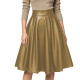 Women Sexy High Waist Party Matte PU Leather A-Line Midi Skirt Flared Skirt Office Back Zipper Casual Outfits Elegant Daily Wear