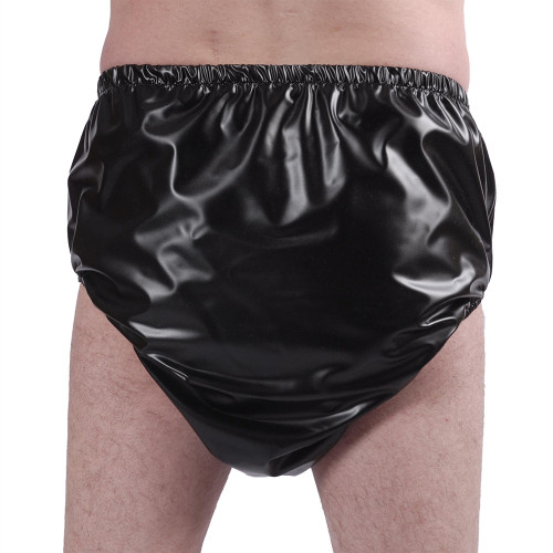 PU Matte Leather Underpants Adult Mens Sexy Panties Elastic Waistband Briefs Male Solid Color Club Underwear Exotic Lingerie 7XL