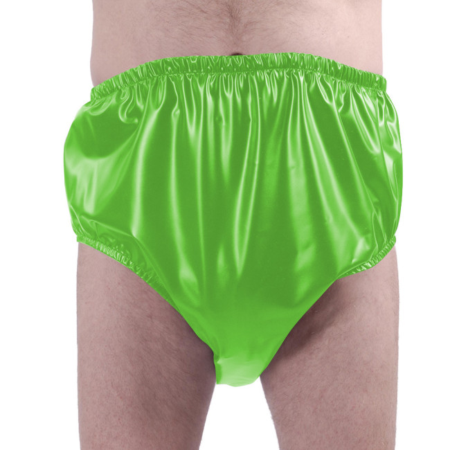 PU Matte Leather Underpants Adult Mens Sexy Panties Elastic Waistband Briefs Male Solid Color Club Underwear Exotic Lingerie 7XL