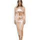 Elegant Metallic Shiny Hooded Maxi Dress Long Sleeve Wetlook Sexy Midi Cocktail Dress Casual Bodycon Nightclub Party Outfit