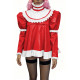 Glossy PVC Lolita Ruffle Blouse Womens Mens High Neck Puff Long Sleeve Shiny Top Sexy Mini Dress Halloween Cosplay Party Outfits