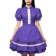 Party Lolita French Maid Dress Outfits Glossy PVC Leather Puff Sleeve Fancy Maid Uniforms Sweet Latex-look Cosplay Maid Dresses