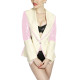 Patchwork Shiny Vinyl Jackets for Womens  PVC Glossy Leather Long Sleeves Coats with Shawl Collar Nightclub High Street Looks