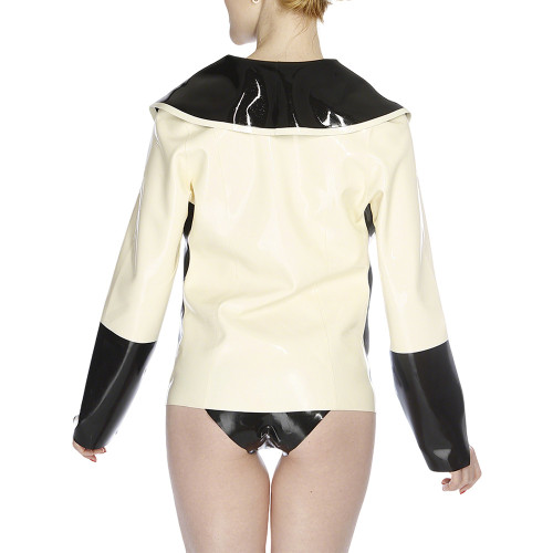 Punk Gothic Color Block Lapel Collar Jackets Shiny PVC Long Sleeve One Button Open Front Blazer Jacket Cosplay Nightclub Costume