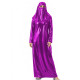 Womens Shiny Wet Look Abaya with Head Cover PVC Leather Long Dress Outfit for Halloween Cosplay Events Themed Dress-Up Occasions