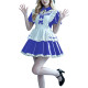 Lolita Anime PVC Sissy Maid Outfit Puff Short Sleeve Pleated French Maid Dress with Apron Halloween Party Club Cosplay Costume