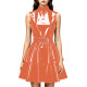 Women Shiny PVC Leather Sleeveless Mini Dress High Neck Wetlook Ruffle Dress with Belt Fashion Evening Cocktail Short Gown Dress