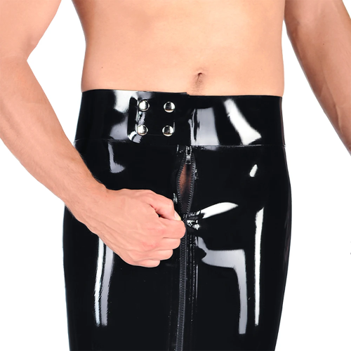 Sexy Zipper Skinny Ankle Length Skirt for Men Sissy Shiny PVC Leather Long Pencil Skirts Nightclub Bodycon Hobble Clubwear