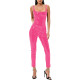 Women's Sexy Vinyl PVC Leather Jumpsuit Square Neck Sleeveless Glossy Bodycon Romper Female Clubwear Nightclub Backless Overalls