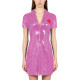PVC Vinyl Leather Mini Nurse Dress Wetlook Party Seductive Roleplay Outfit Vintage Nurse Short Sleeve Zipper Front Dress Cosplay
