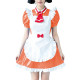 Sweet Girls Style Glossy Apron Maid Dress with Tie Wetlook PVC Leather Maid Uniforms Halloween Party Maidservant Cosplay Outfits