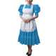 Sexy PVC Wetlook Maid Cosplay Dress with Apron Halloween Masquerade French Maid Uniforms Puff Sleeve Long Pleated Maid Dresses