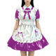 Lolita Wet Look Sweet Maid Cosplay Dress Halloween Party French Maid Servant Uniforms PVC Shiny Puff Short Sleeve Maid Outfits