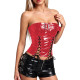 Sexy Spicy Girl Vinly PVC Leather Strap Tube Top Women's Sleeveless Wet Look Tanks Night Out High Street Slim Fit Hot Bra Top