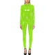 Wet Look PVC Long Sleeve Jumpsuit with Belt Shiny Faux Leather Turn-down Collar Cosplay Catsuit Punk Zipper Rompers Streetwear