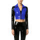 Women Short PVC Vinyl Leather Jackets Turn-down Collar Glossy Cropped Coat Streetwear Zipper Front Outerwear Casual Work Outfits