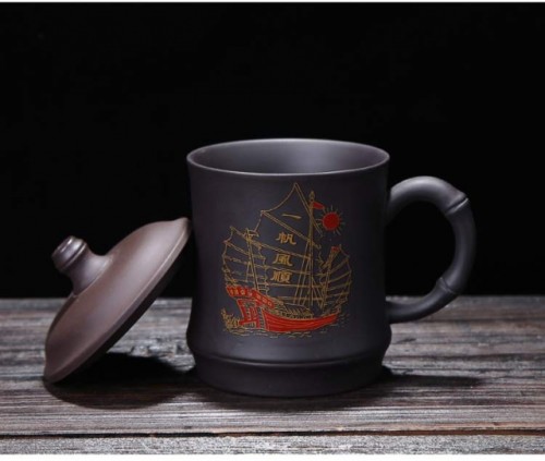 Handmade Purple Clay Tea Cup Office Water Cup