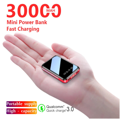 30000mAh Mini Power Bank Portable Phone Fast Charger USB Charging Charger External Battery Pack