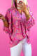 Abstract Print Collared V Neck Babydoll Blouse