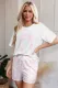 Pink Bow Knot Print Loose Fit Two Piece Casual Lounge Set