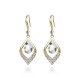 Vintage hollowed out earrings in blue and white, French style
