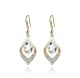 Vintage hollowed out earrings in blue and white, French style