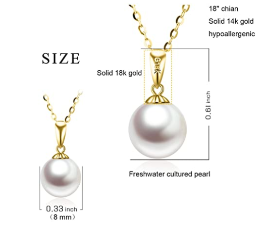 SISGEM 18k Yellow Gold Cherry Blossom Necklace for Women, Real Gold Chain  and Y Pendant, Fine Jewelry Gifts for Her, 16-17 Inch