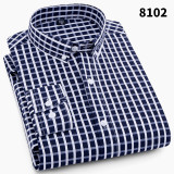 Men's New business slim stripe long short sleeve shirt versatile style cotton casual chemise shirt plus size men's shirts