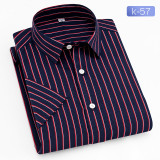 Men's New business slim stripe long short sleeve shirt versatile style cotton casual chemise shirt plus size men's shirts