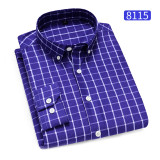 Men's New business slim stripe long short sleeve shirt versatile style cotton casual chemise shirt plus size men's shirts