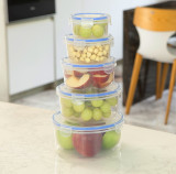 5 Pieces Clear Food Storage Containers with Lids for Lunch Meal Prep and Leftovers Dishwasher Safe Plastic Storage Box & Bins