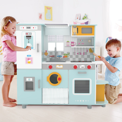 Best Quality Big Kitchen Set Toys Kids Pretend Play Cooking Learning Wooden Play Kitchen Toys For Kids child