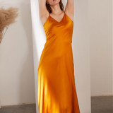 High Quality Women Luxury  100% Pure  Sexy Night  Silk Slip Dress  Girls  Dresses Silk Night Gowns