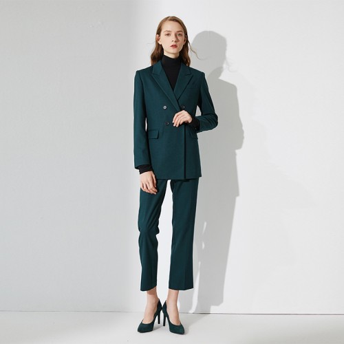 Blue Pants Suit Blazer Dress Woman Office Clothing Formal Suit For Woman