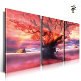 Factory outlet Landscape paintings Trees Acrylic Wall Arts Glass Frameless Painting