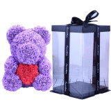 Hot Sale Customized Artificial Flower Kids Birthday Gift Foam Rose Teddy Bear For Valentines Day