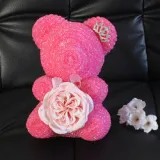 Teddy Bears With Box Flower 40Cm 25Cm Roses Valentines Foam Heart Red Gift Gifts Artificial Mini Preserved Valentine Rose Bear