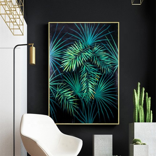 Pure Hand Painted Contemporary Abstract Art Color Palm Leaf  Oil Painting Home Decor Art Wall Paintings