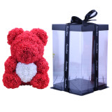 Hot Sale Customized Artificial Flower Kids Birthday Gift Foam Rose Teddy Bear For Valentines Day