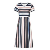 YSMARKET Striped Print Dress For Girls Children Clothes Casual Summer Short Sleeve Maxi Long Dresses Straight Kids EW363